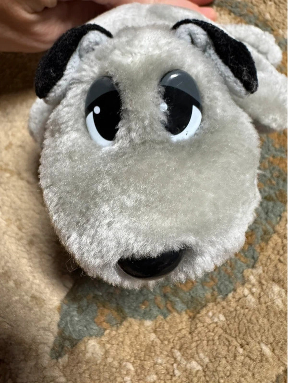 Vintage 1996 Galoob Pound Puppies Mini Plus Grey Black Ears Dog Toy